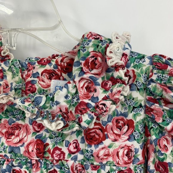 Mousefeathers Pink Floral Dress Prairie Country Cottage Core 1980s Girls 14 - Picture 2 of 5